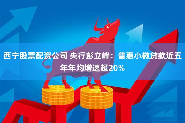 西宁股票配资公司 央行彭立峰：普惠小微贷款近五年年均增速超20%