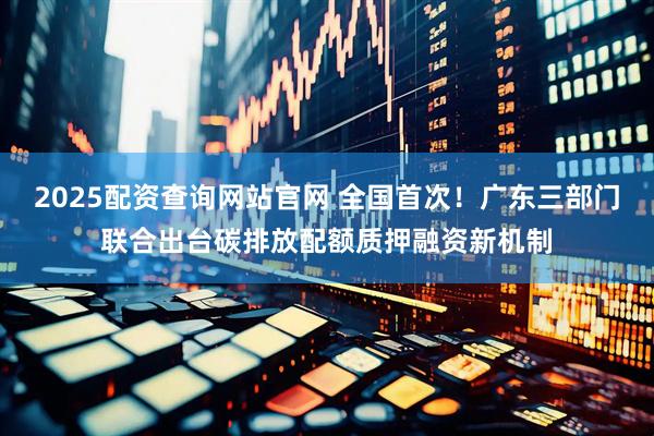 2025配资查询网站官网 全国首次！广东三部门联合出台碳排放配额质押融资新机制